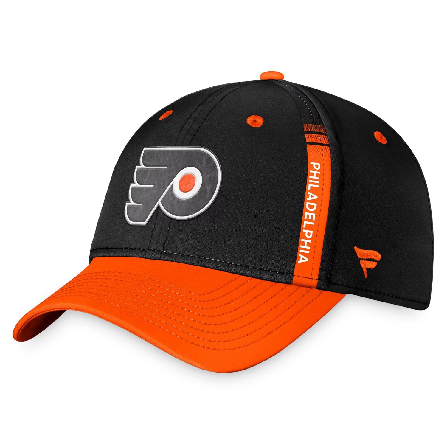 

Мужская фирменная черная/оранжевая бейсболка Fanatics Philadelphia Flyers 2022 NHL Draft Authentic Pro Flex Hat