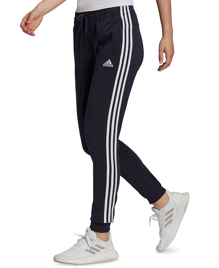 цена Женские зауженные спортивные брюки Essentials с тремя полосками для разминки, XS-4X adidas, синий