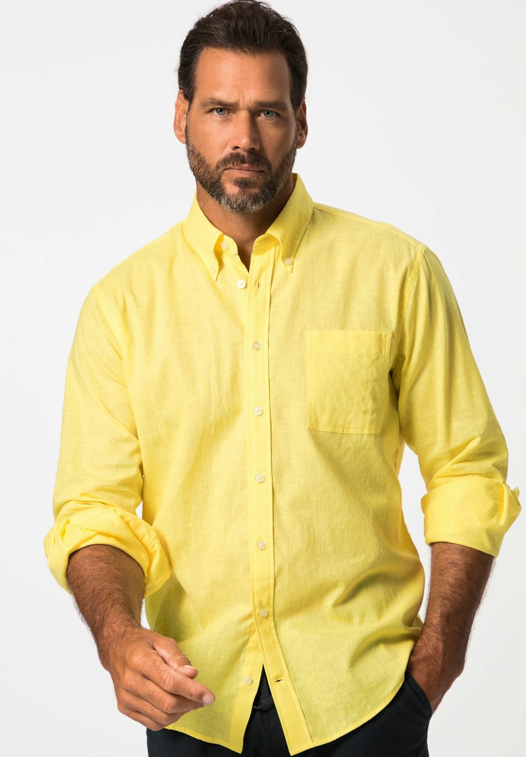 Рубашка MIX LANGARM BUTTONDOWN-KRAGEN MODERN FIT JP1880, цвет lemon yellow