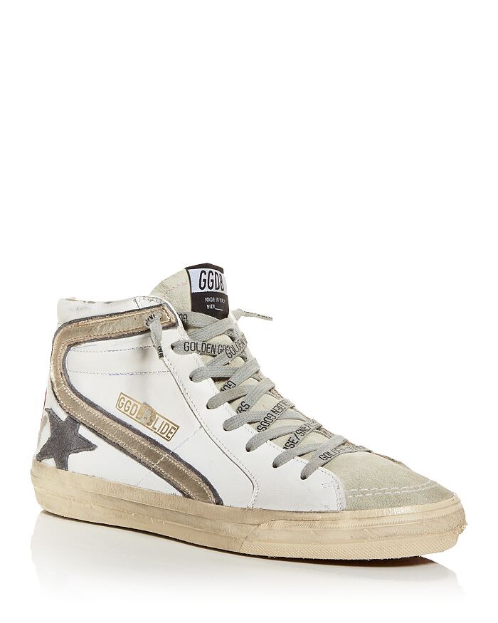 

Мужские классические высокие кроссовки Slide Golden Goose