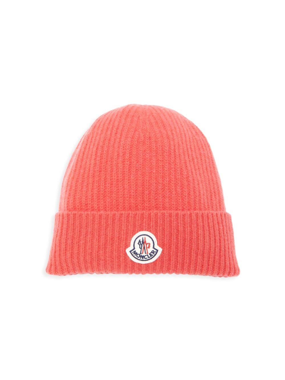 

Шапка-бини из шерсти и кашемира с логотипом Moncler, розовый
