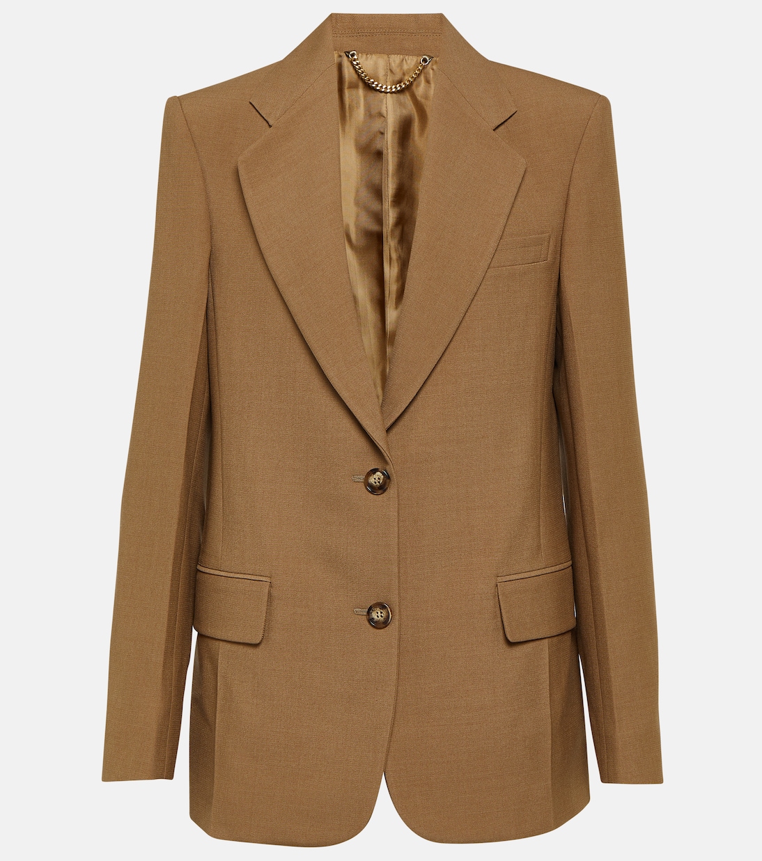 Асимметричный пиджак Victoria Beckham, коричневый цена и фото
