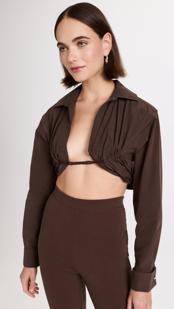 

Топ Jacquemus La Chemise Machou, коричневый