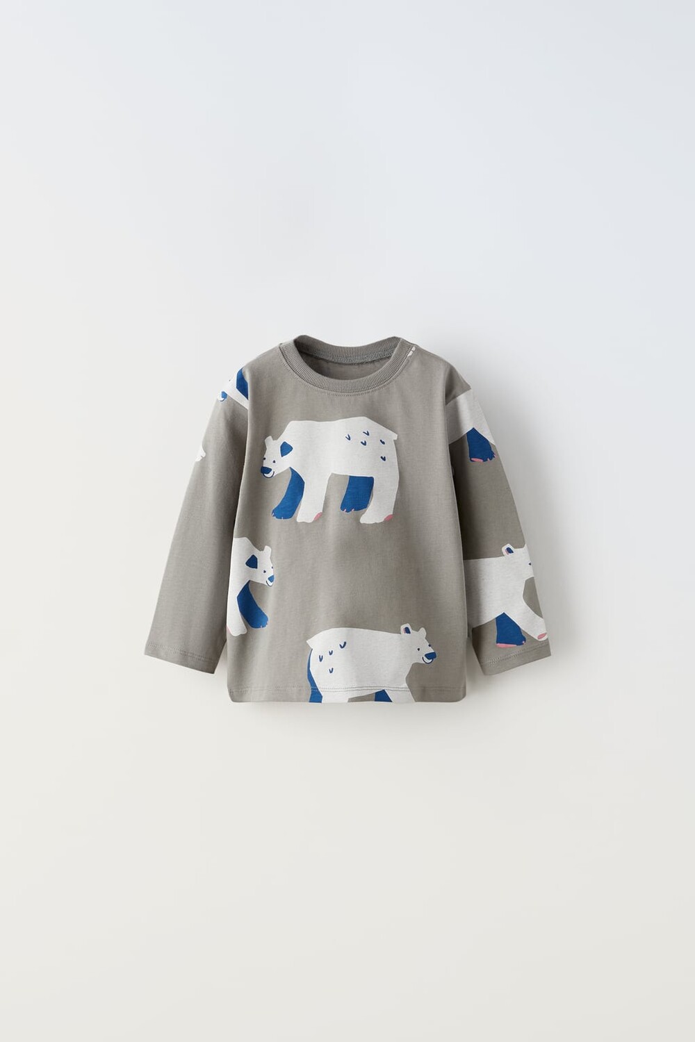 

Футболка с поляными медведями ZARA, серый