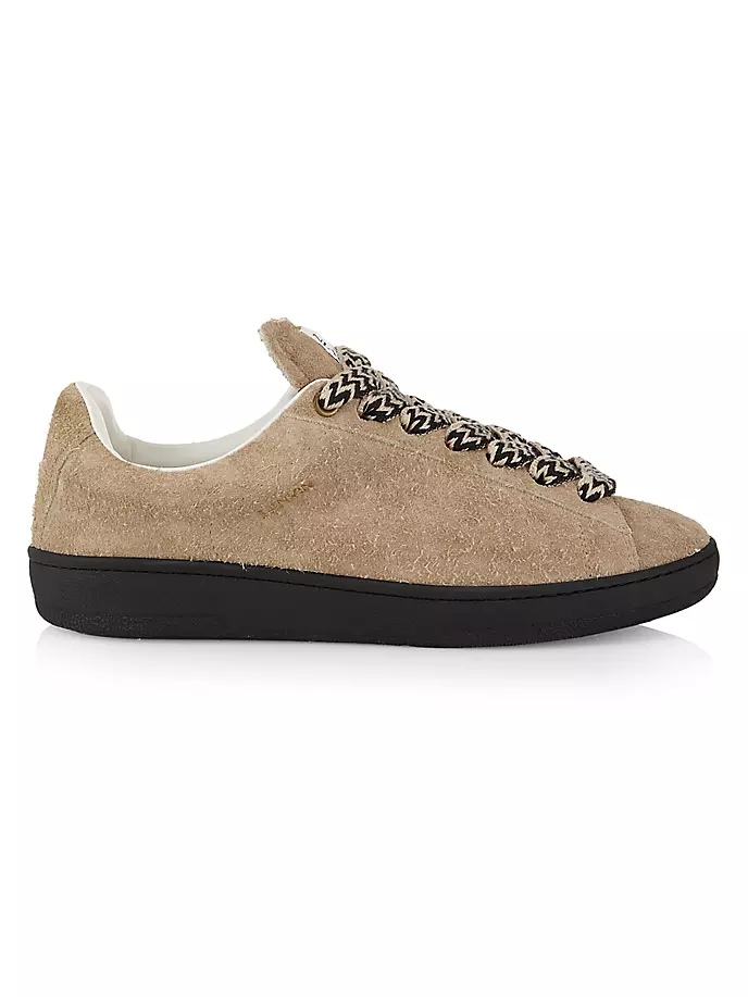 

Замшевые низкие кеды Curb Lite Lanvin, цвет light brown ecru