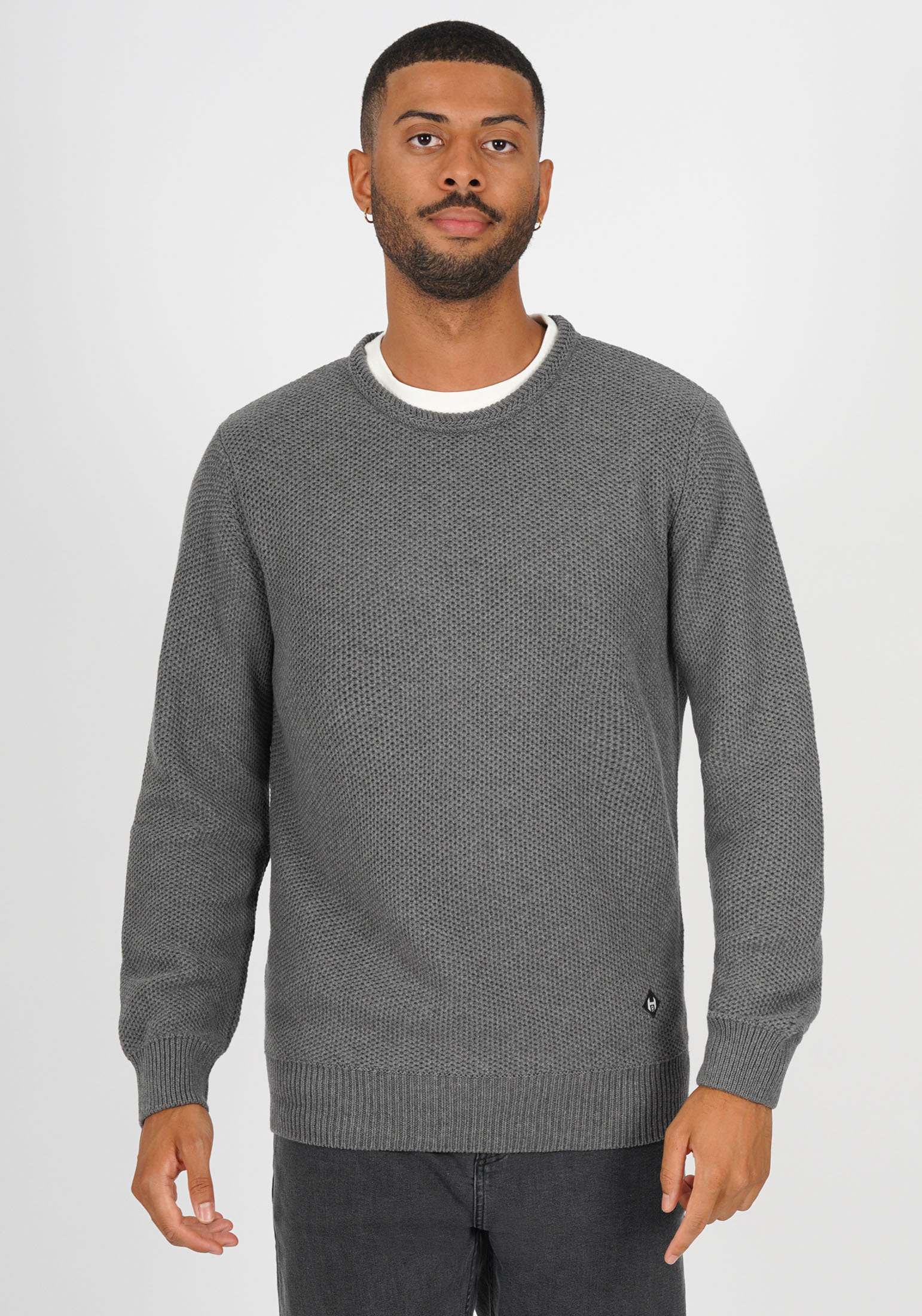 пуловер honesty rules strick jacquard цвет multi colors Пуловер HONESTY RULES Grid, серый