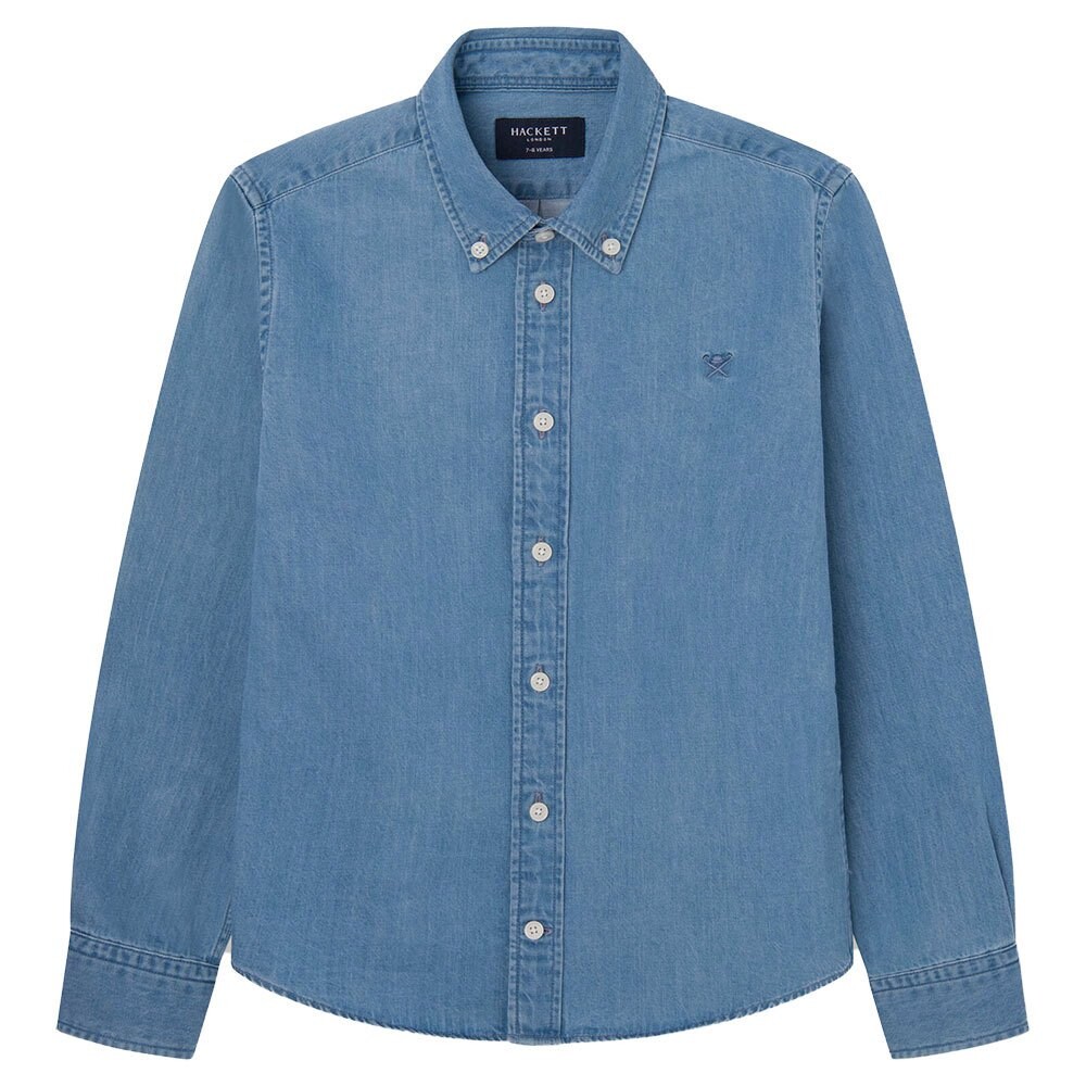 

Рубашка с длинным рукавом Hackett Washed Denim Youth, синий