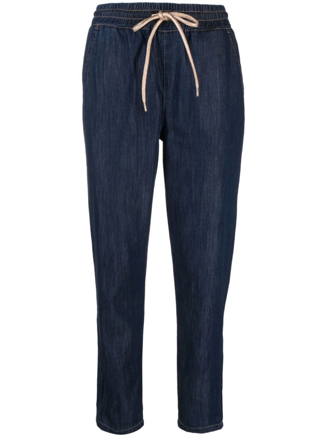 

LIU JO mid-rise drawstring denim trousers, синий