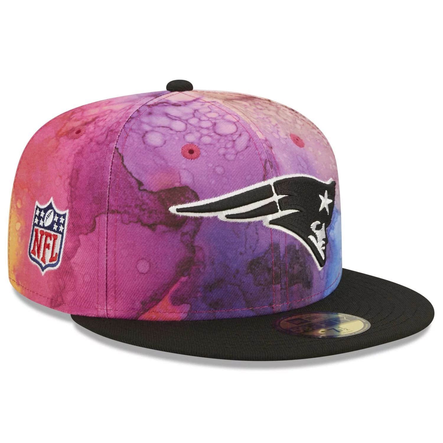 

Мужская облегающая шляпа New Era Pink/Black New England Patriots 2022 NFL Crucial Catch 59FIFTY