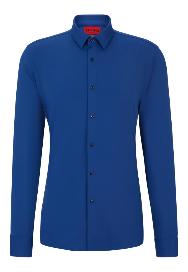 цена Деловая рубашка eliha02 очень приталенного кроя Hugo, синий