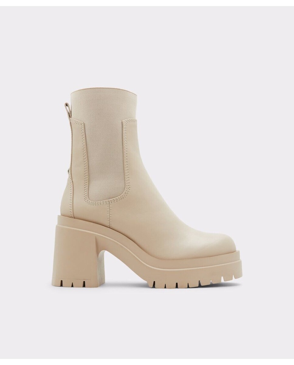 

Женские кожаные ботильоны бежевого цвета с круглым носком Aldo, бежевый