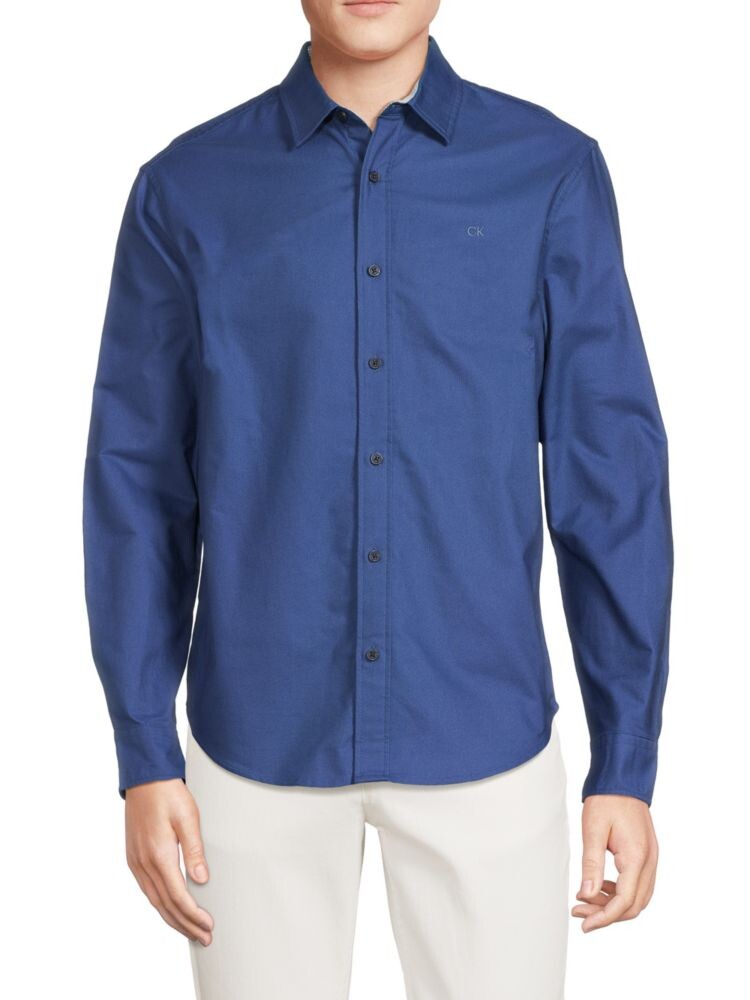 

Рубашка из однотонного хлопка Calvin Klein, цвет True Navy