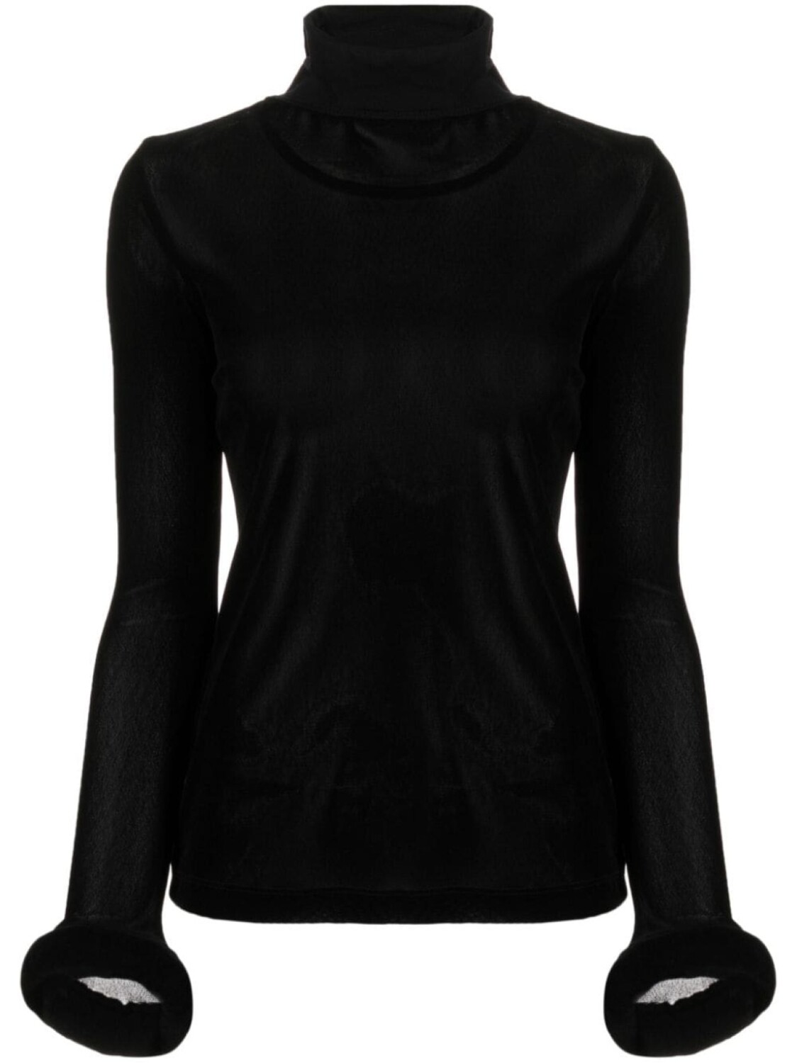 

Melitta Baumeister roll-neck ribbed top, черный