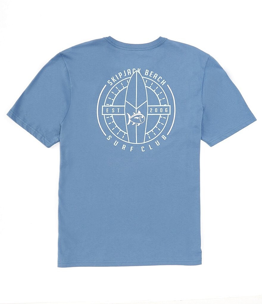 

Футболка с короткими рукавами Southern Tide Skipjack Beach Surf Club, синий