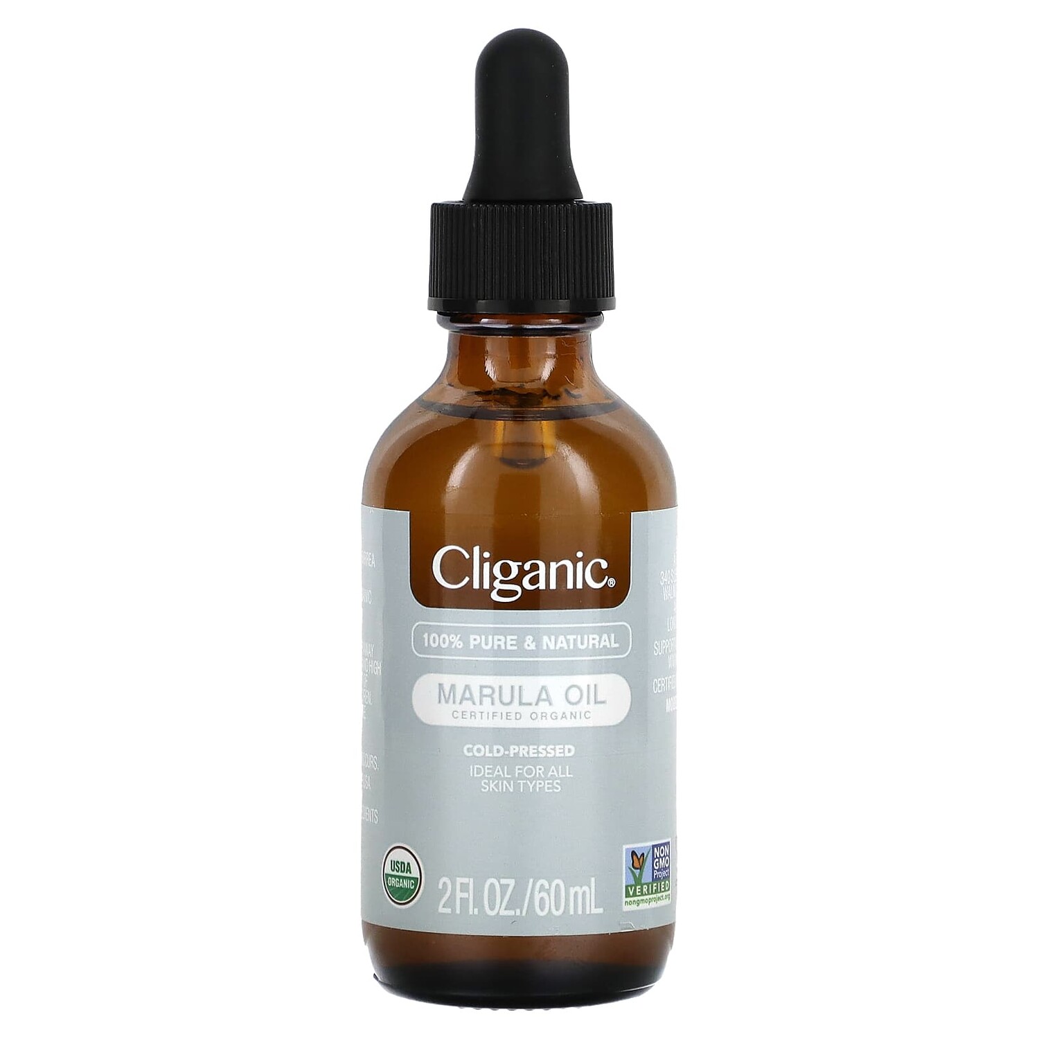 

100% чистое и натуральное, маруловое масло, 60 мл (2 жидк. Унции), Cliganic