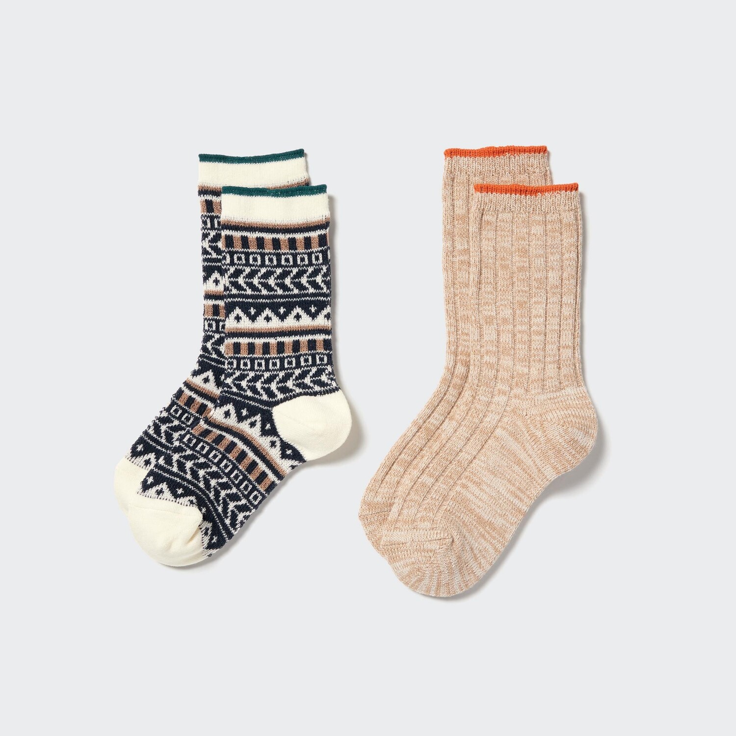 

Детские термоноски HEATTECH Fair Isle (две пары) Uniqlo, зеленый