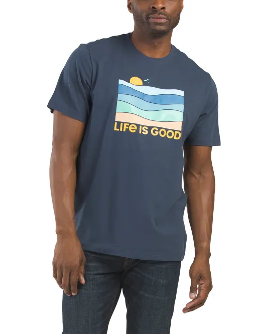 

Классическая футболка Take Me To The Ocean Life Is Good, темно-синий