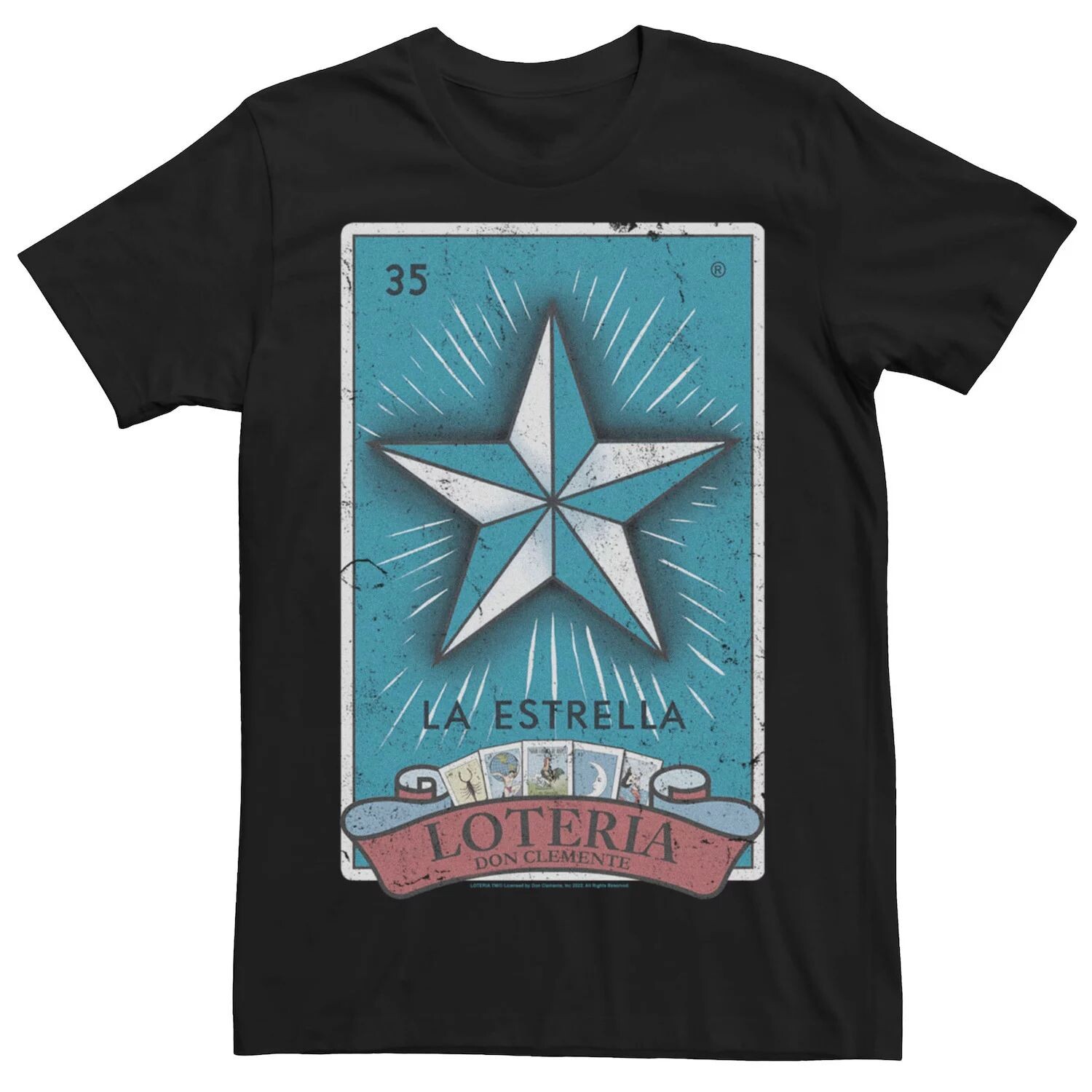 

Мужская футболка с плакатом Lotería La Estrella Card Licensed Character