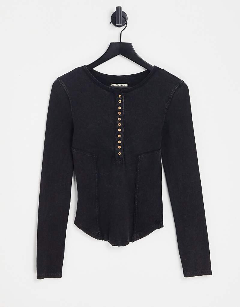 

Free People – Mareera –Рубашка Henley-Langarmum в цвете Acid Black
