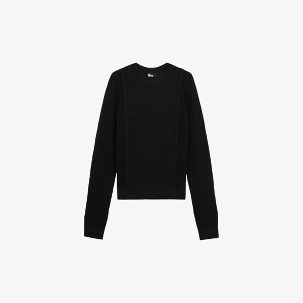 

Ажурный вязаный джемпер The Kooples, черный