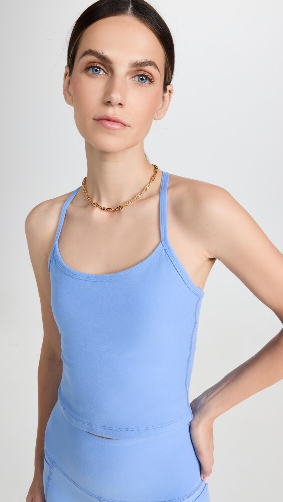 

Майка Beyond Yoga Spacedye Slim Racerback Cropped, синий