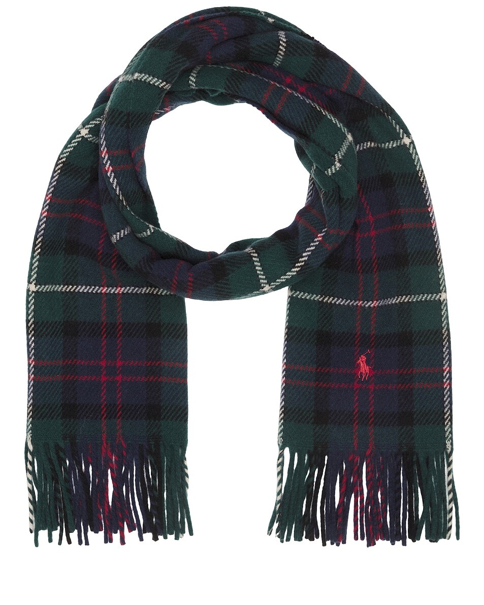 

Клетчатый шарф из твила Polo Ralph Lauren, цвет Navy Plaid