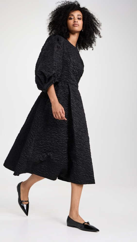 

Платье Simone Rocha Puff Sleeve Fitted, черный