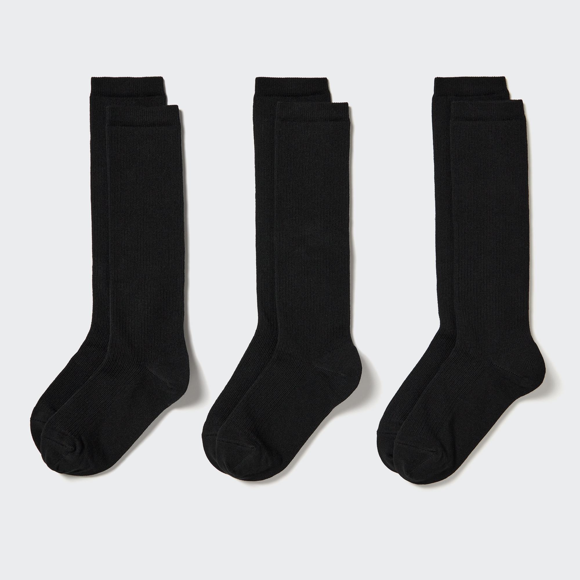 Носки UNIQLO высокие 3 пары, черный