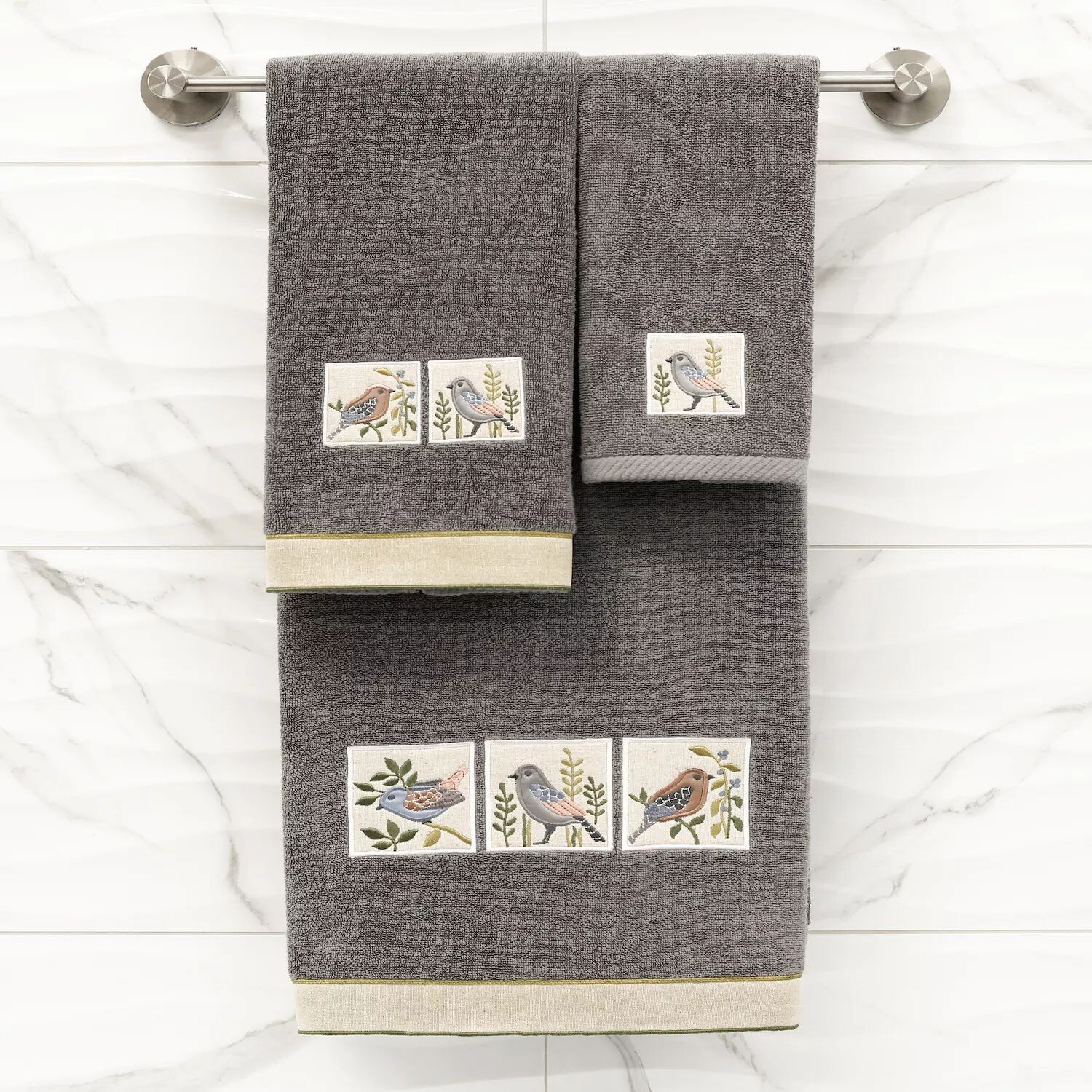 

Linum Home Textiles Турецкий хлопок Belinda Набор украшенных полотенец из 3 предметов, белый