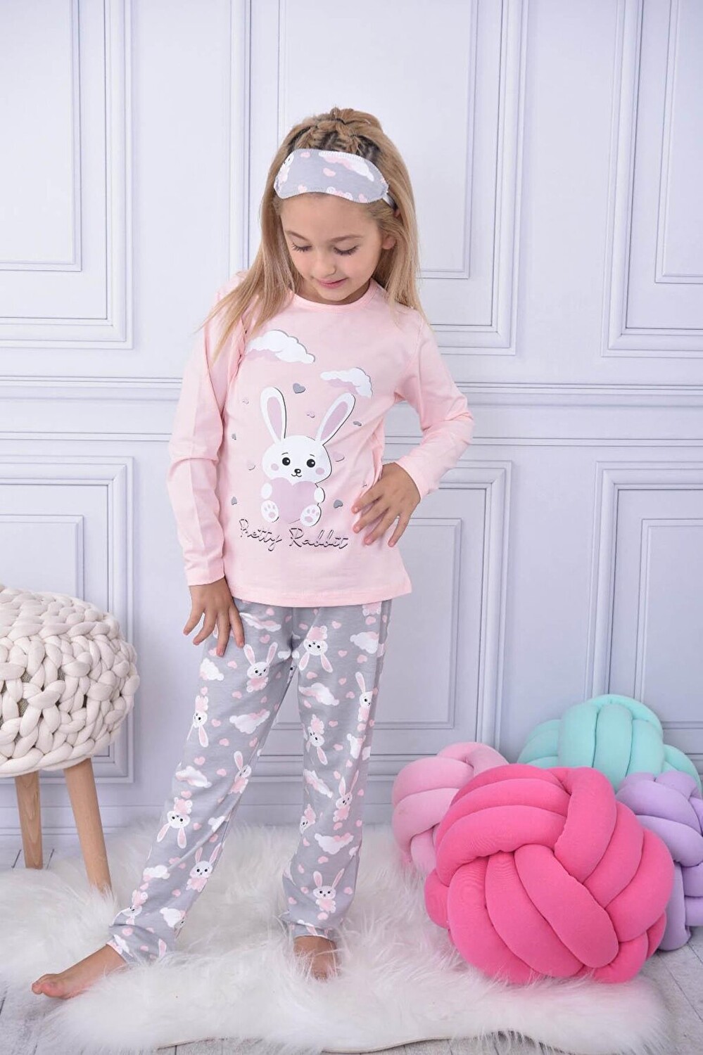 

Пижамный комплект для девочек Pink Rabbit Cloud Pattern 17038 Pijakids