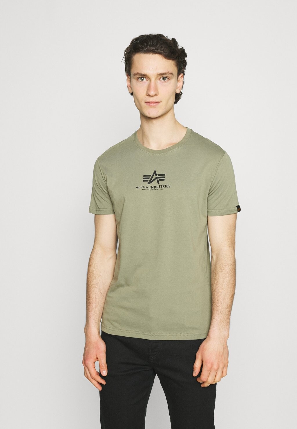 

Футболка с принтом Alpha Industries, оливковый, Зеленый