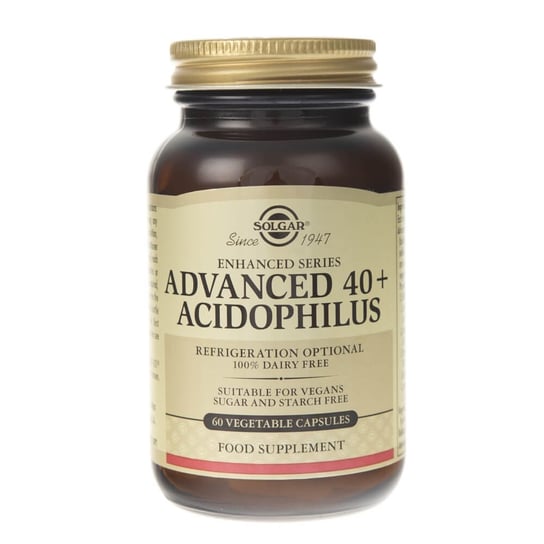 биодобавка ацидофилус плюс advanced acidophilus plus 60 капсул Solgar, Бактериальная флора кишечника, Advanced 40+ Acidophilus, 60 капсул