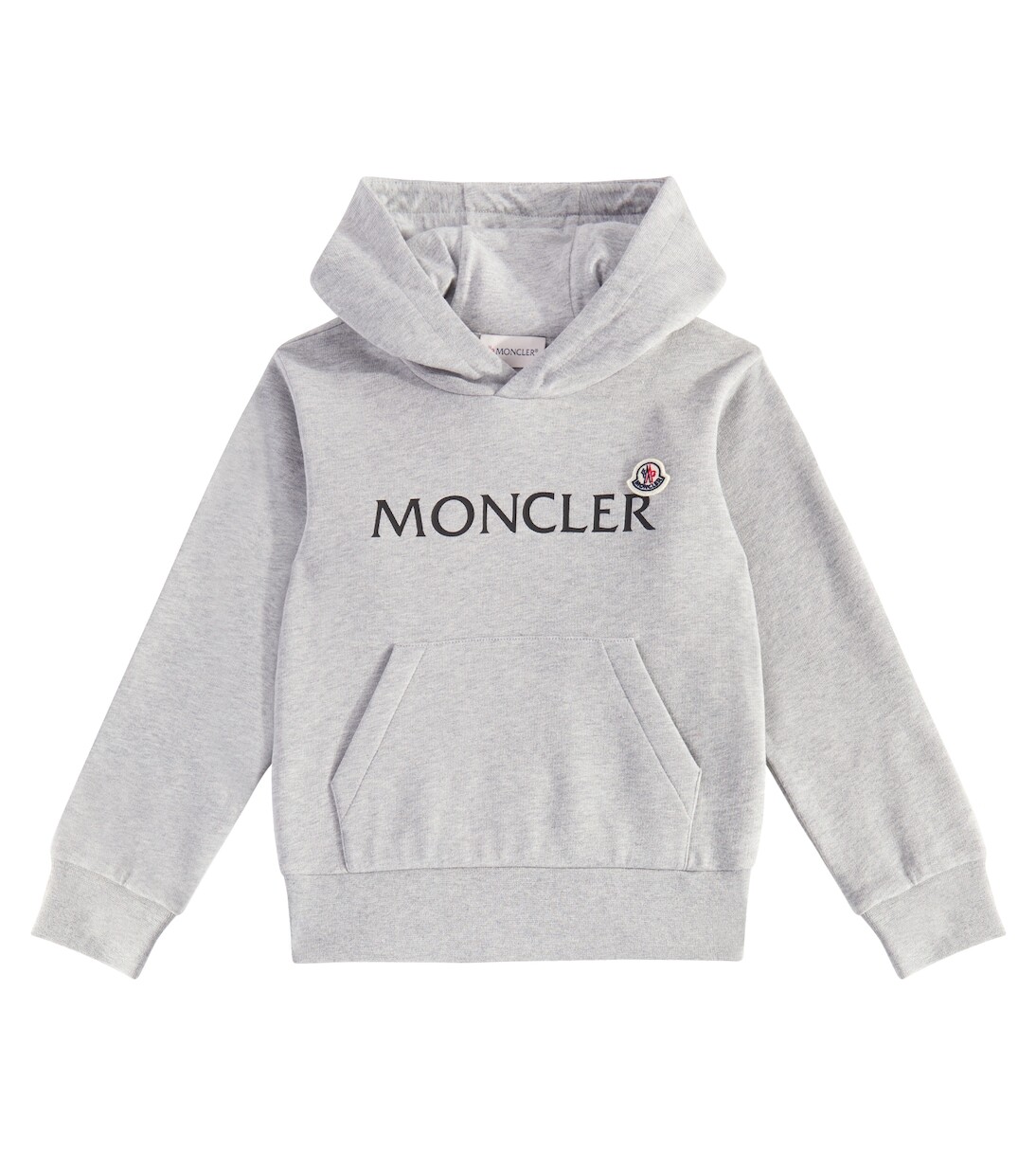 

Худи из хлопкового флиса с логотипом Moncler Enfant, серый