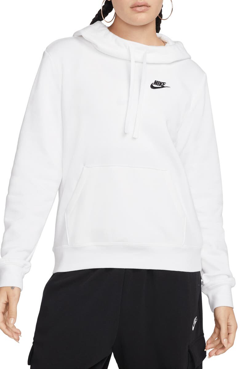 

Толстовка с капюшоном Sportswear Club из флиса с воротником-трубой NIKE, белый/черный