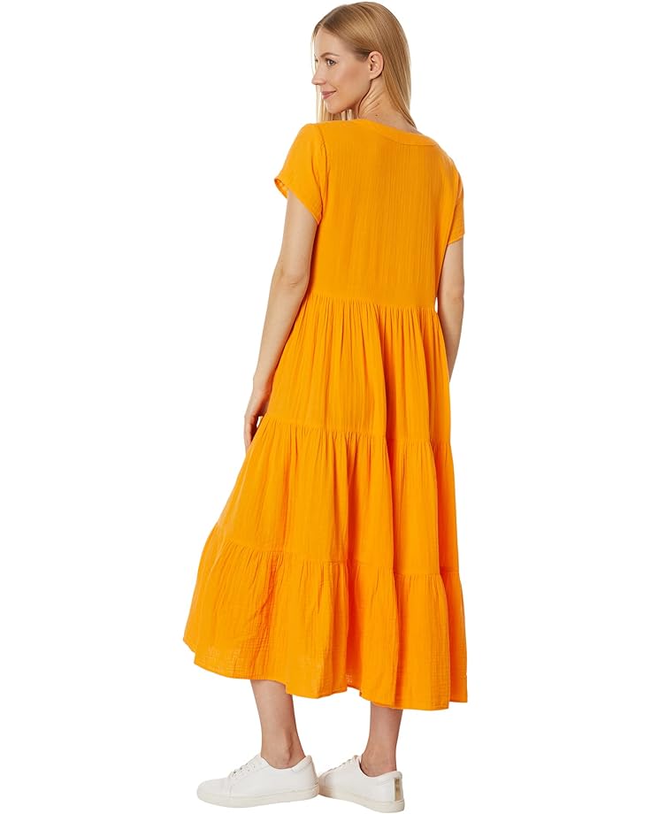 Платье Elliott Lauren Gauze - Short Sleeve V-Neck Dress, цвет Nectarine