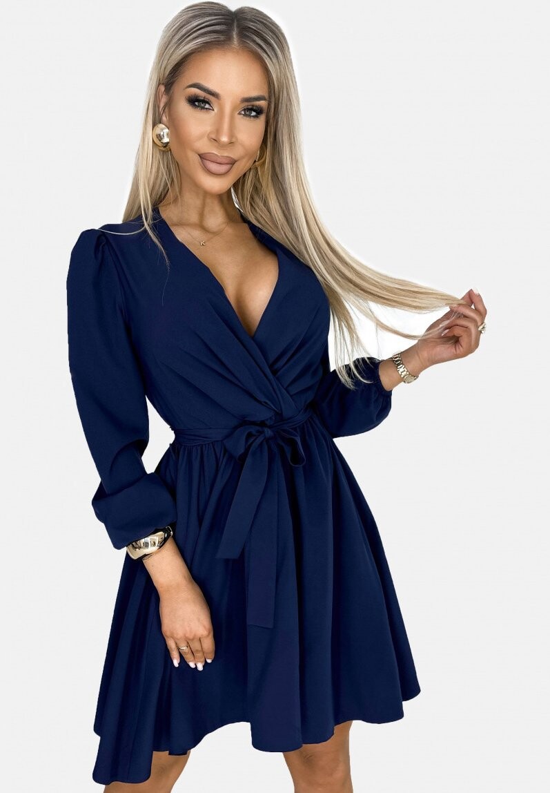 

Коктейльное/праздничное платье WITH A NECKLINE AND BELT Chelsea Clark, цвет dark blue
