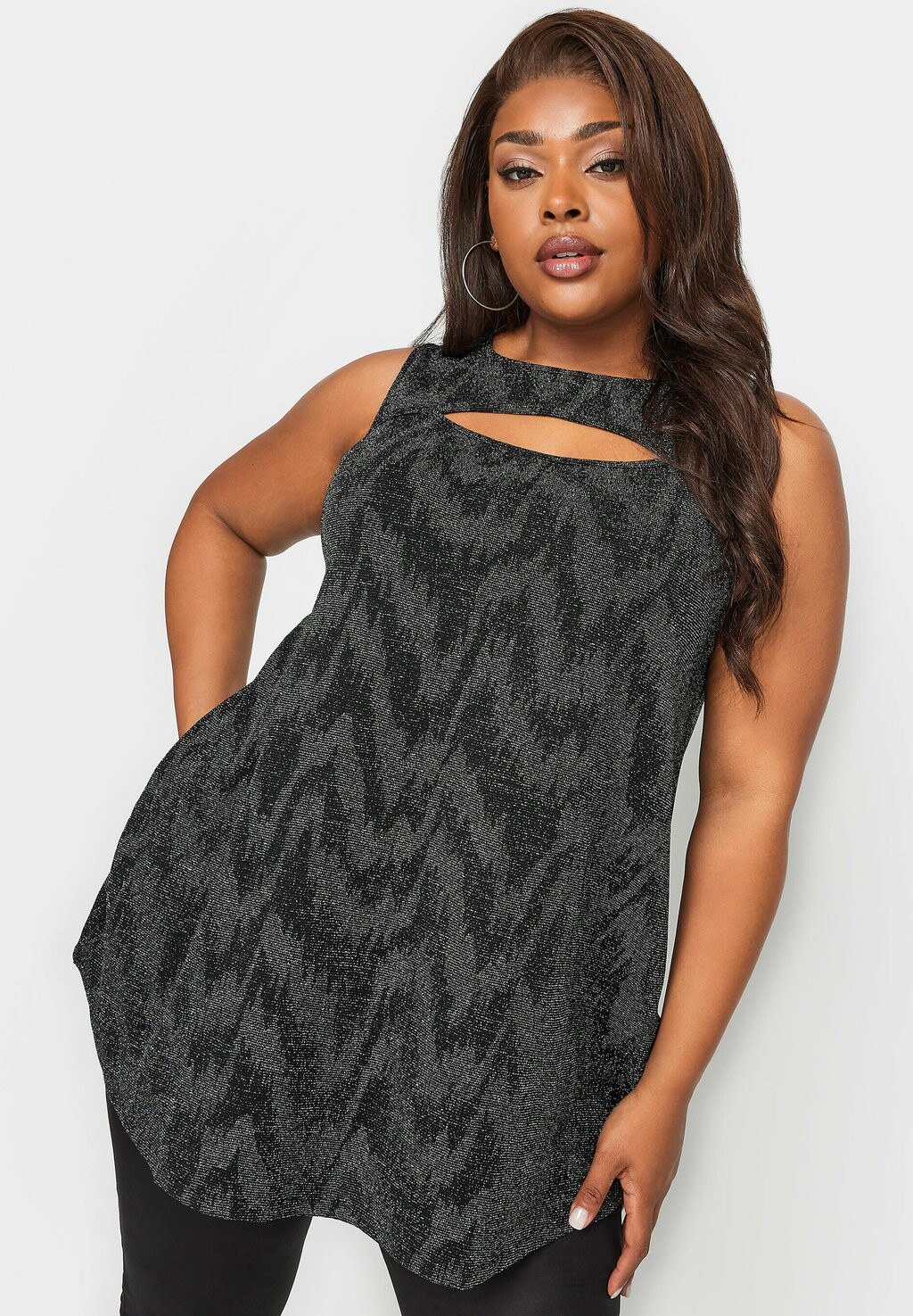 

Топ Glitter Cut Out Yours Clothing, черный