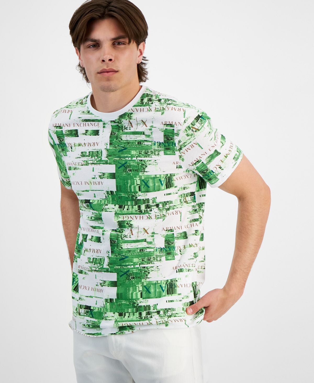 

Мужская футболка с логотипом Glitch Armani Exchange