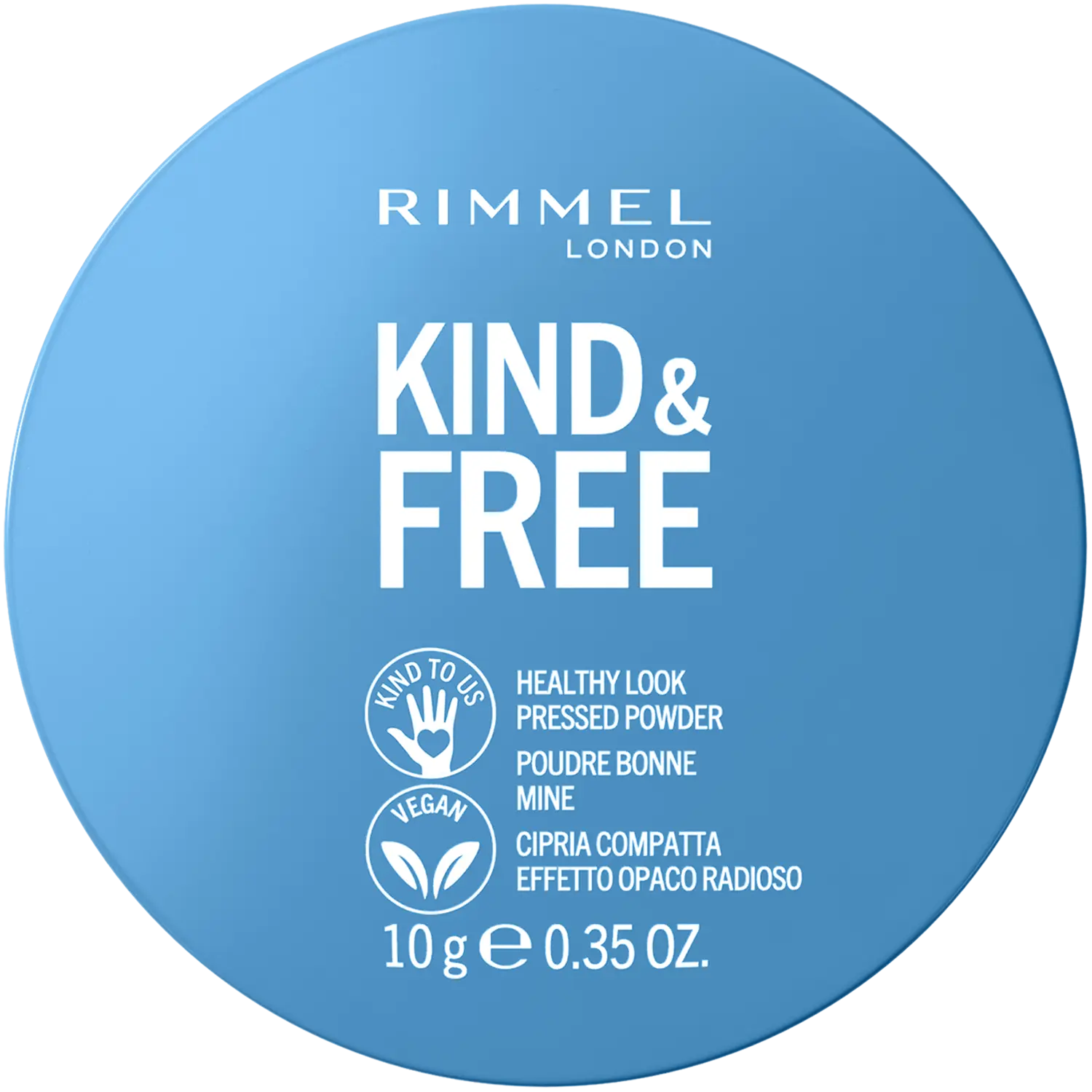 Веганская прессованная пудра для лица 020 легкая Rimmel Kind&Free, 10 гр