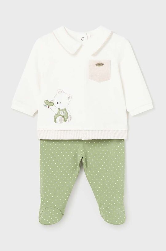 

Детский комплект из смесового льна Mayoral Newborn, зеленый