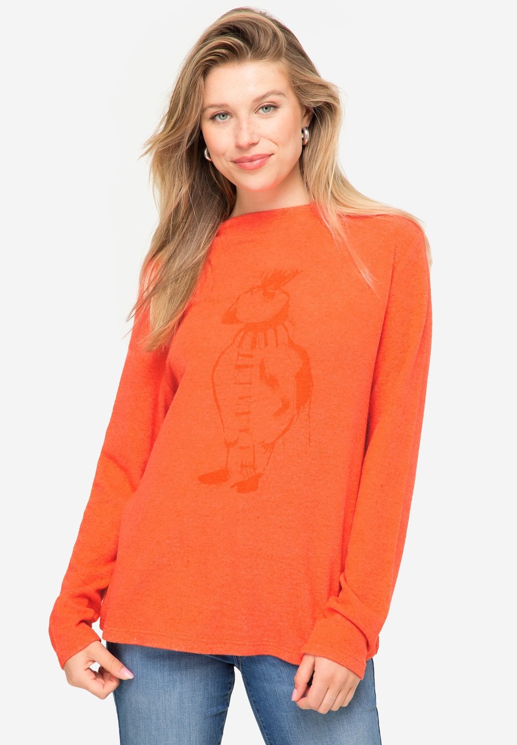 Вязаный свитер VOGEL-PRINT, STEHKRAGEN, LANGARM LAURASØN, цвет orange rouge цена и фото