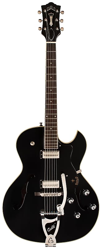 Электрогитара Guild Starfire III Hollow Body Electric Guitar with Guild Vibrato Tailpiece - Black - 2023 электрогитара guild x 175 manhattan special hollow body electric malibu blue