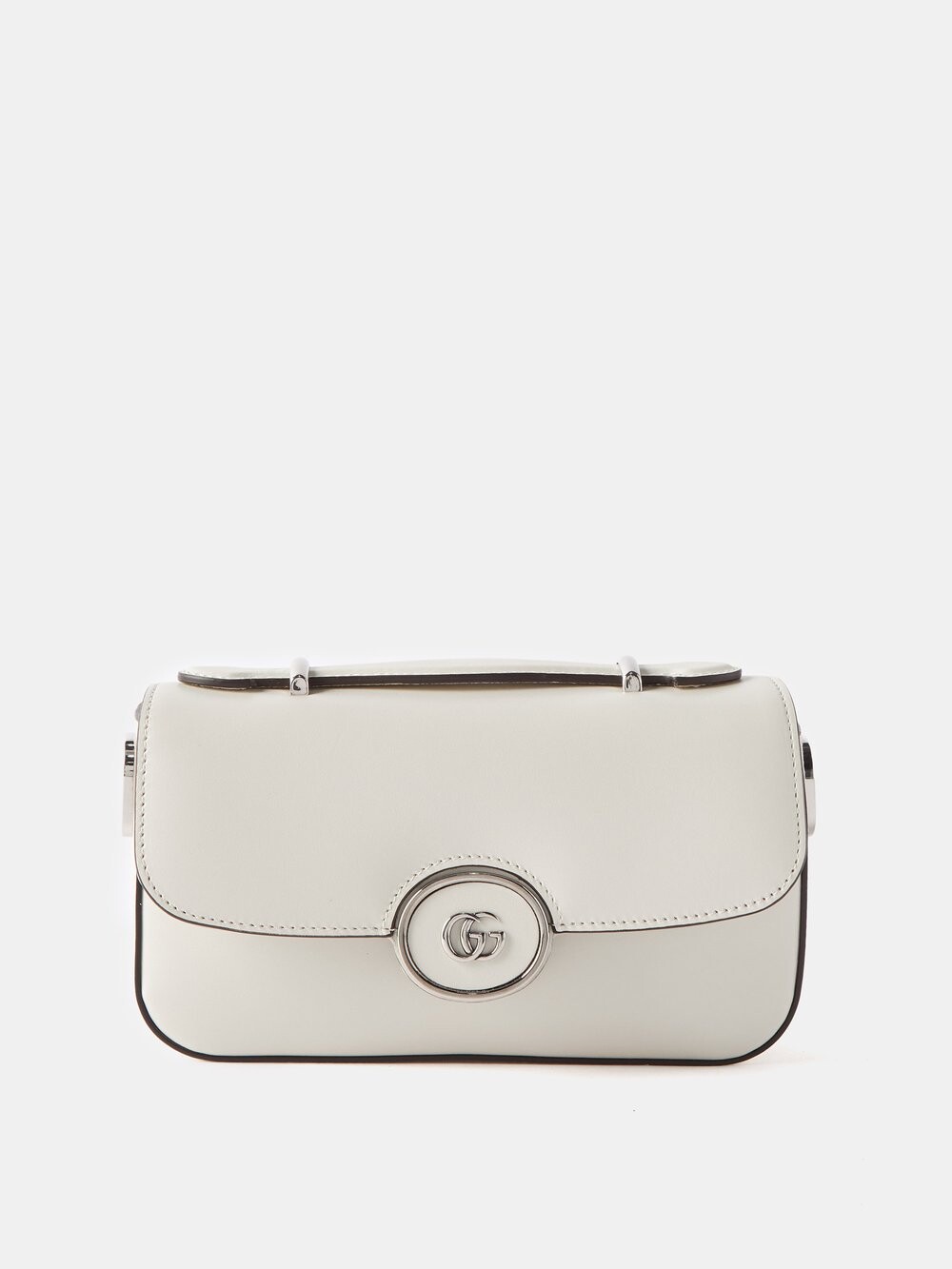 

Миниатюрная кожаная сумка через плечо petite gg Gucci, белый