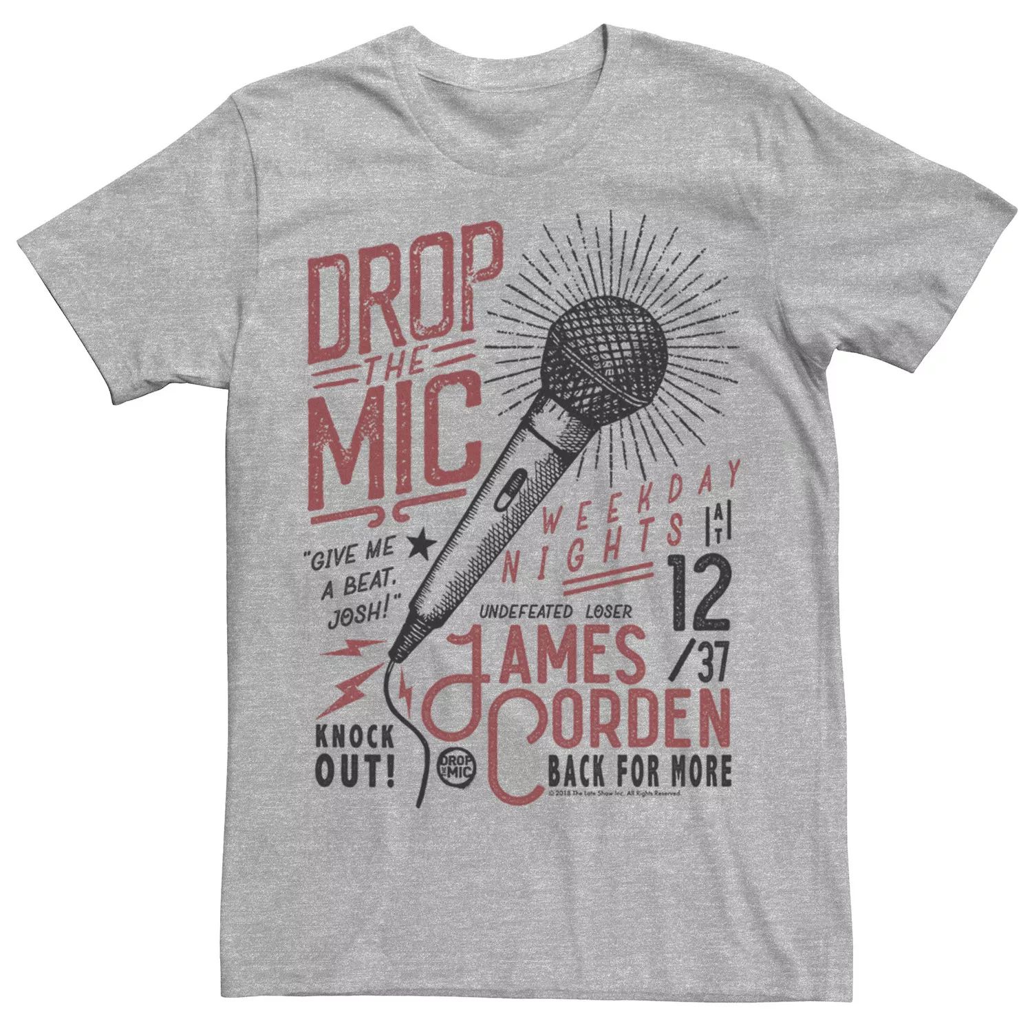 Мужская футболка The Late Late Show с плакатом с микрофоном Джеймса Кордона Licensed Character