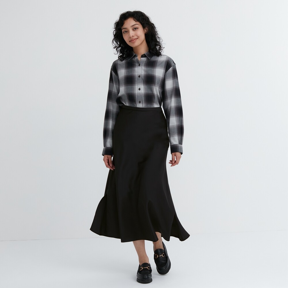 

Женская юбка Uniqlo с разрезом, черный