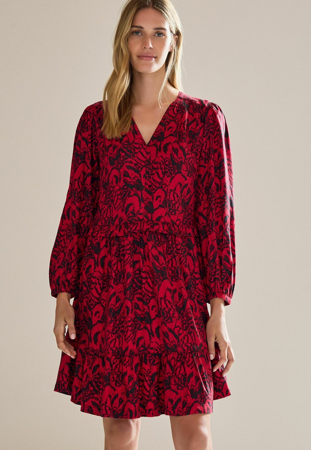 

Летнее платье Long Sleeve Mini Next, цвет red feather print