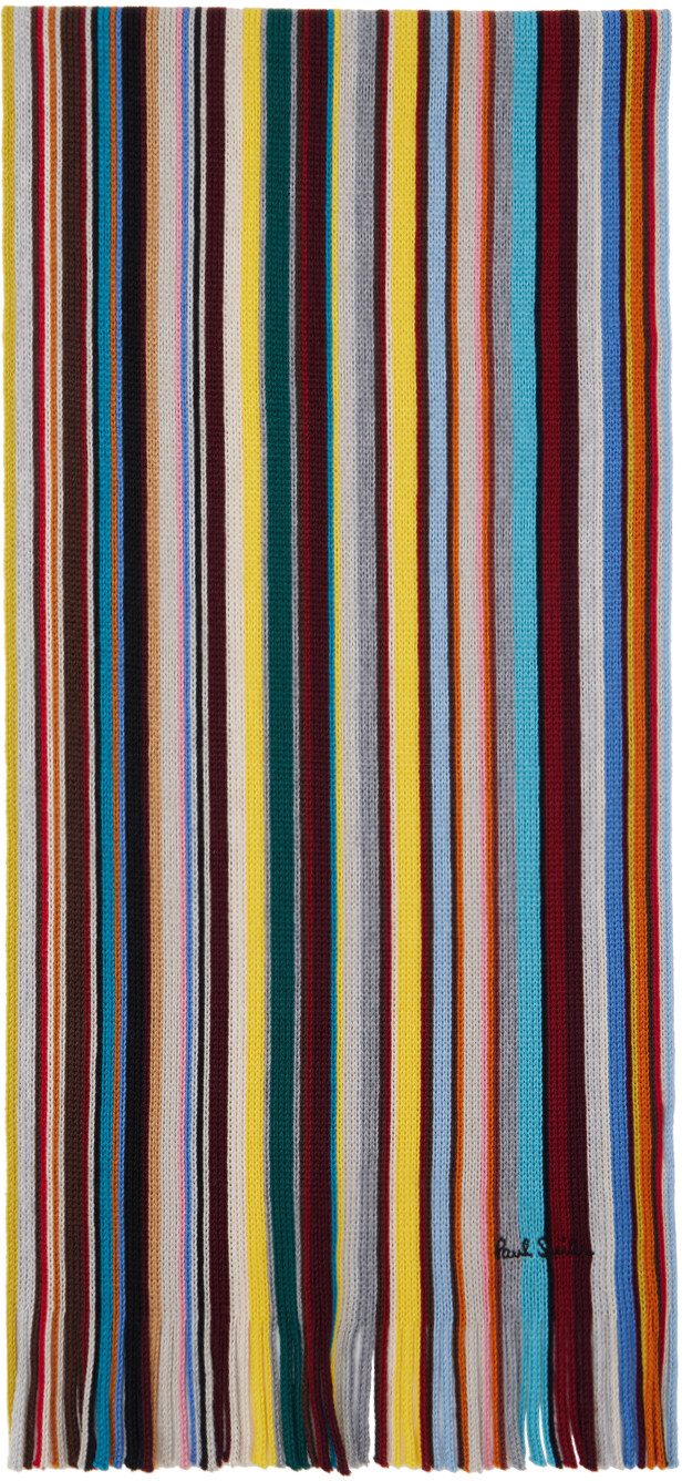 

Разноцветный шарф в фирменную полоску Paul Smith