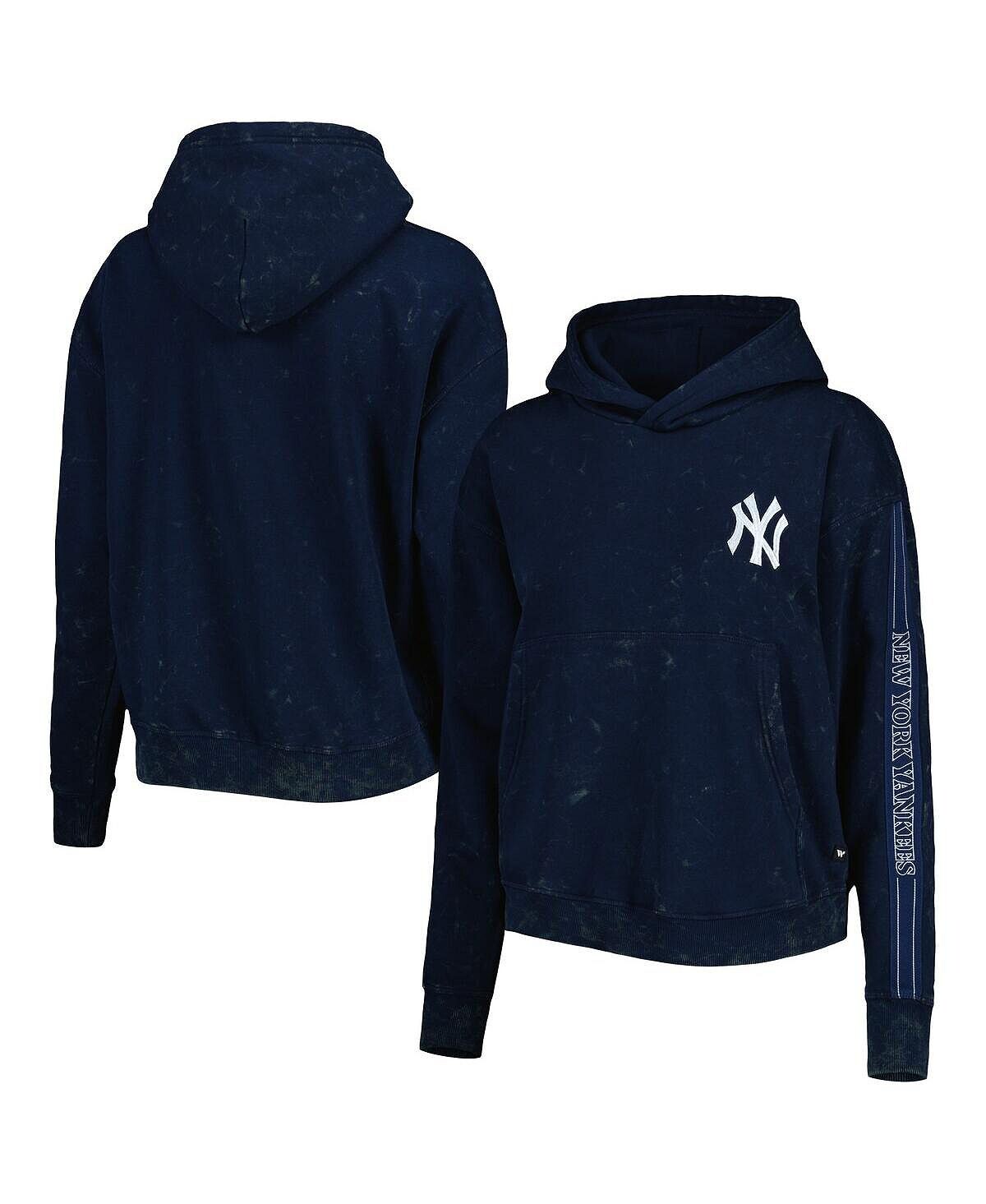 

Женский темно-синий пуловер с капюшоном New York Yankees Marble The Wild Collective, темно-синий