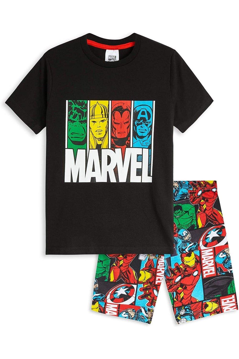 Короткий пижамный комплект Marvel, мультиколор