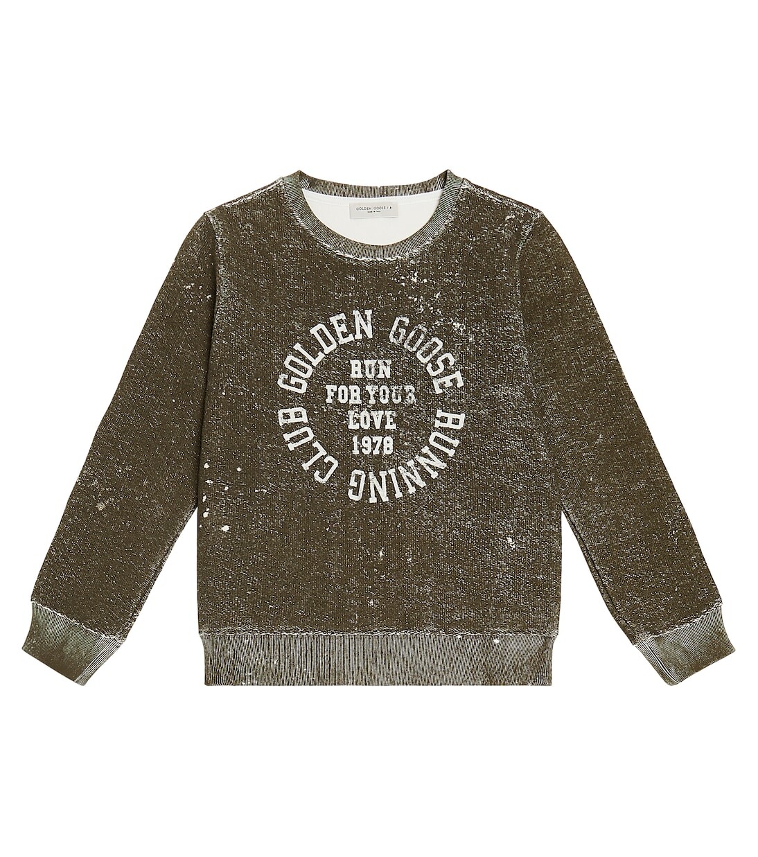 

Хлопковый свитер Golden Goose Kids, зеленый